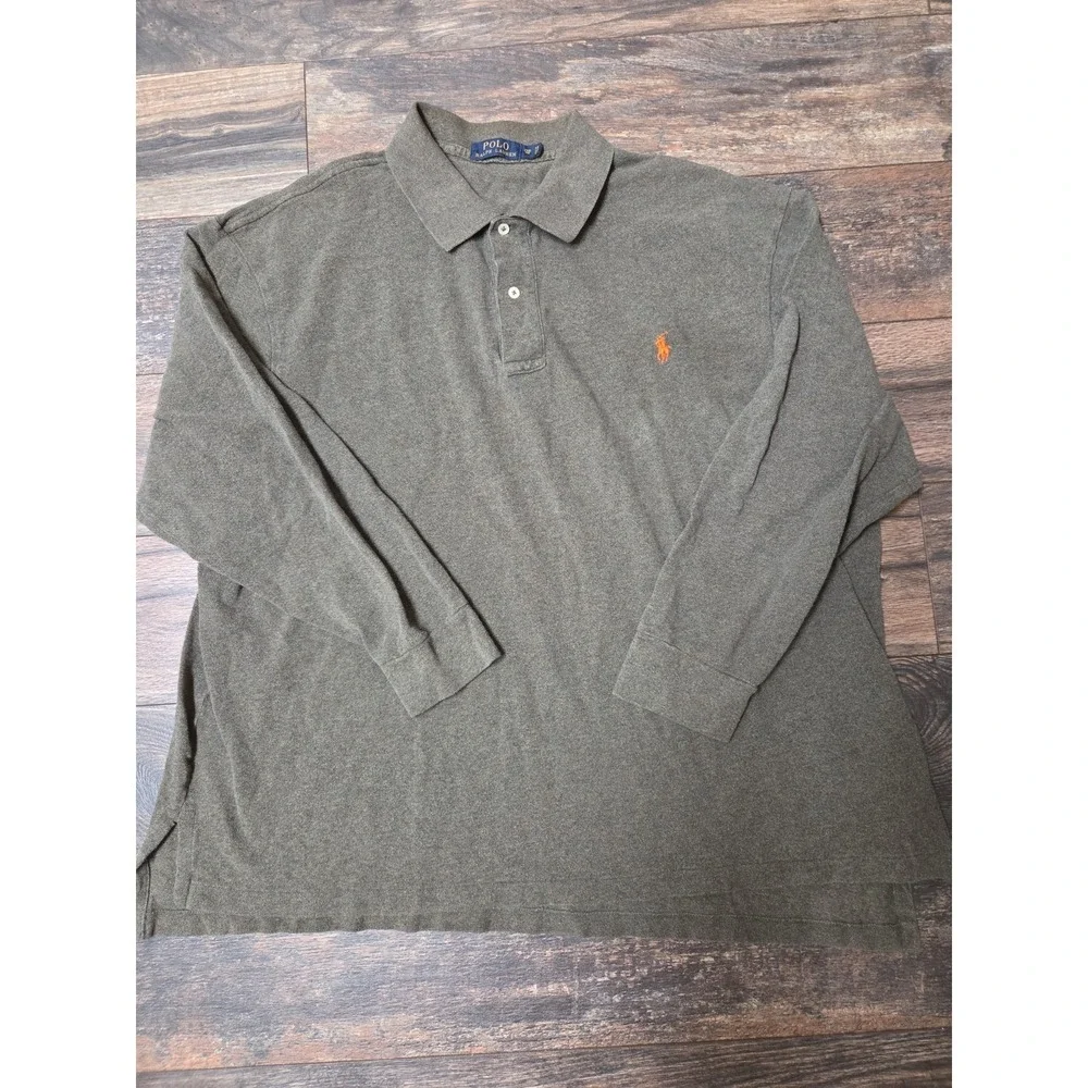 Polo Ralph Lauren Long Sleeve Polo Mens 2XBIG Cotton Pique Pony Logo